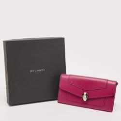 Bvlgari Fuchsia Leather Serpenti Forever Wallet