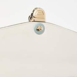 Pre Owned Bvlgari Off White Leather Studded Small Serpenti Forever Shoulder Bag