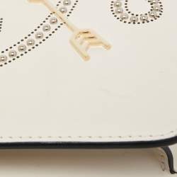 Pre Owned Bvlgari Off White Leather Studded Small Serpenti Forever Shoulder Bag