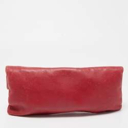 Pre Owned Bvlgari Red Leather Monete Clutch