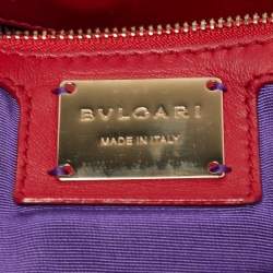 Pre Owned Bvlgari Red Leather Monete Clutch