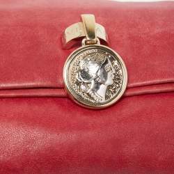 Pre Owned Bvlgari Red Leather Monete Clutch