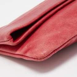 Pre Owned Bvlgari Red Leather Monete Clutch