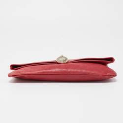 Pre Owned Bvlgari Red Leather Monete Clutch