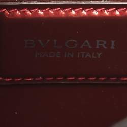 Bvlgari Red Patent Leather Serpenti Forever Flap Top Handle Bag