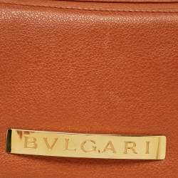 Pre Owned Bvlgari Tan Leather Logo Satchel