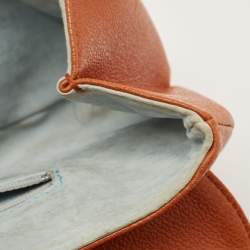 Pre Owned Bvlgari Tan Leather Logo Satchel