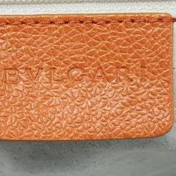 Pre Owned Bvlgari Tan Leather Logo Satchel