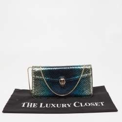 Bvlgari Metallic Multicolor Python Serpenti Forever Chain Clutch