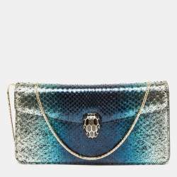 Bvlgari Metallic Multicolor Python Serpenti Forever Chain Clutch
