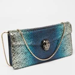 Bvlgari Metallic Multicolor Python Serpenti Forever Chain Clutch