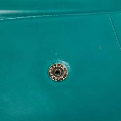 Pre Owned Bvlgari Green Malachite Leather Serpenti Forever Top Handle Bag