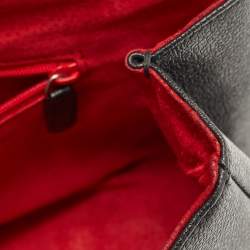 Pre Owned Bvlgari Black Leather Logo Shoulder Bag