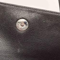 Pre Owned Bvlgari Black Leather Logo Shoulder Bag