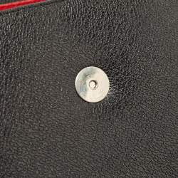 Pre Owned Bvlgari Black Leather Logo Shoulder Bag