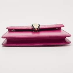 Pre Owned Bvlgari Pink Stingray and Leather Serpenti Forever Shoulder Bag