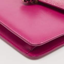 Pre Owned Bvlgari Pink Stingray and Leather Serpenti Forever Shoulder Bag