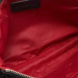 Bvlgari Black Macadam Canvas and Leather Zip Baguette Bag