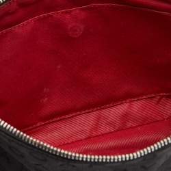 Bvlgari Black Macadam Canvas and Leather Zip Baguette Bag