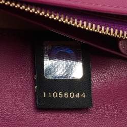 Bvlgari Purple Printed Fabric Metal Flap Continental Wallet