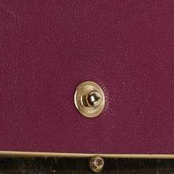 Bvlgari Purple Printed Fabric Metal Flap Continental Wallet