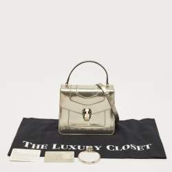 Bvlgari Metallic Mirror Leather Small Serpenti Forever Top Handle Bag