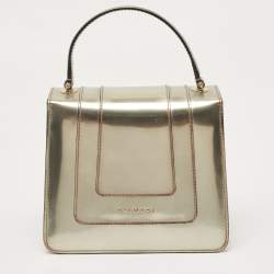 Bvlgari Metallic Mirror Leather Small Serpenti Forever Top Handle Bag