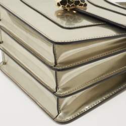 Bvlgari Metallic Mirror Leather Small Serpenti Forever Top Handle Bag
