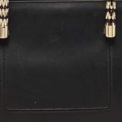 Pre Owned Bvlgari Black Leather and Snakeskin Serpenti Scaglie Tote