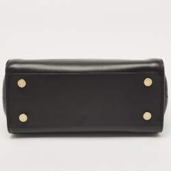 Pre Owned Bvlgari Black Leather and Snakeskin Serpenti Scaglie Tote