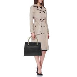 Pre Owned Bvlgari Black Leather and Snakeskin Serpenti Scaglie Tote
