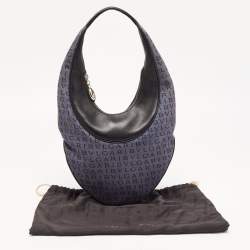 Bvlgari Blue/Black Denim and Leather Mania Hobo