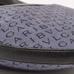 Bvlgari Blue/Black Denim and Leather Mania Hobo