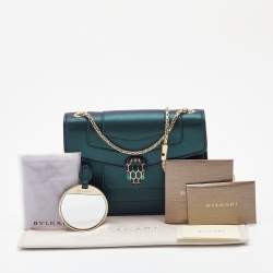 Bvlgari Green Leather Small Serpenti Forever Shoulder Bag