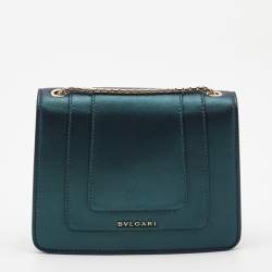 Bvlgari Green Leather Small Serpenti Forever Shoulder Bag