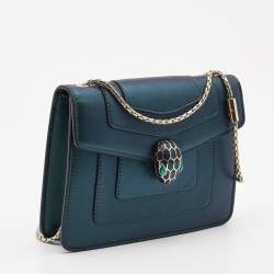 Bvlgari Green Leather Small Serpenti Forever Shoulder Bag