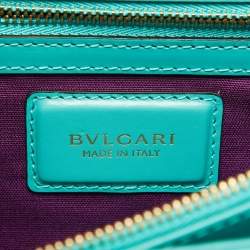 Pre Owned Bvlgari Green Leather Medium Serpenti Forever Flap Shoulder Bag