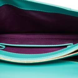 Pre Owned Bvlgari Green Leather Medium Serpenti Forever Flap Shoulder Bag