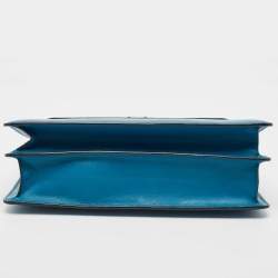 Pre Owned Bvlgari Turquoise Blue Leather Large Serpenti Forever Shoulder Bag