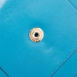 Pre Owned Bvlgari Turquoise Blue Leather Large Serpenti Forever Shoulder Bag