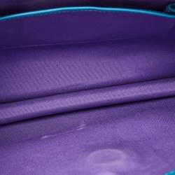 Pre Owned Bvlgari Turquoise Blue Leather Large Serpenti Forever Shoulder Bag