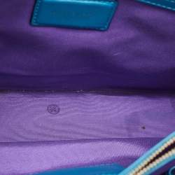 Pre Owned Bvlgari Turquoise Blue Leather Large Serpenti Forever Shoulder Bag