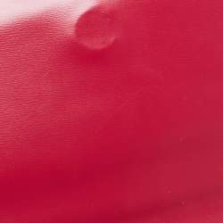 Pre Owned Bvlgari Burgundy/White Printed Fabric and Leather Flap Baguette Bag