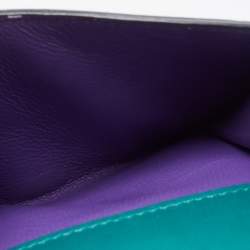 Pre Owned Bvlgari Green Leather Serpenti Forever Trifold Wallet