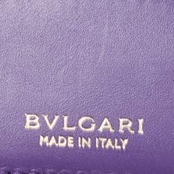 Pre Owned Bvlgari Green Leather Serpenti Forever Trifold Wallet