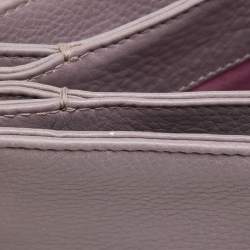 Bvlgari Purple Leather Flap Shoulder Bag