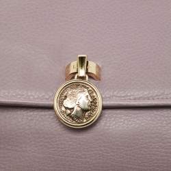 Bvlgari Purple Leather Flap Shoulder Bag