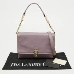 Bvlgari Purple Leather Flap Shoulder Bag