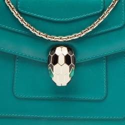 Pre Owned Bvlgari Green Leather Serpenti Forever Crossbody Bag