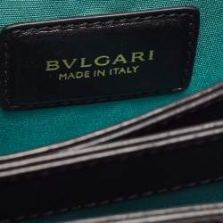 Pre Owned Bvlgari Black Leather and Perspex Small Flap Cover Shoulder Bag